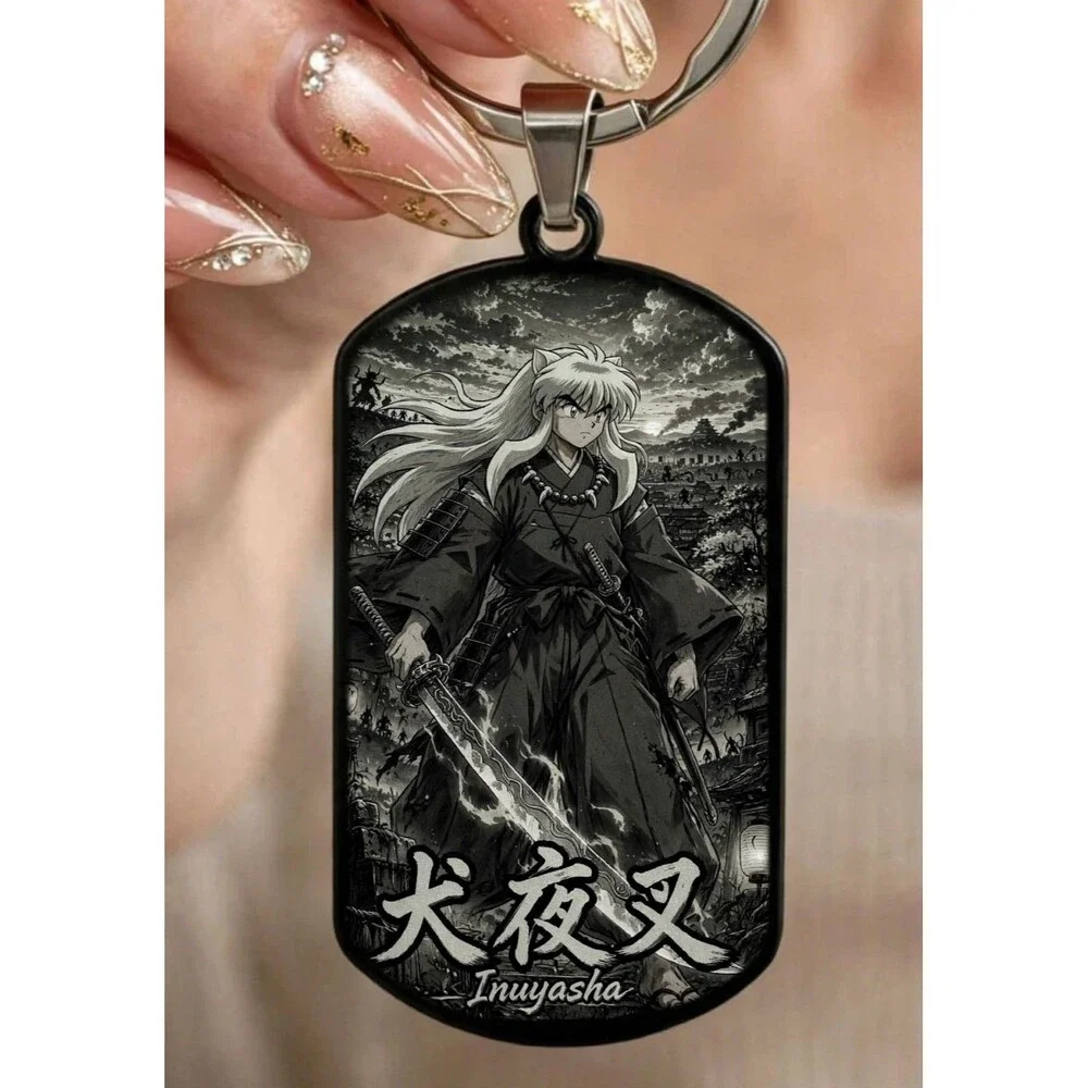 Inuyasha Japan Anime Horror Stainless Keychain Art Fight Super Hero Comic Kid